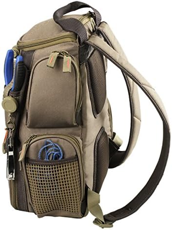 Wild River by CLC WT3503 Tackle Tek Recon Lighted Compact Tackle Backpack & Four PT3500 Trays, Clear, Water-Resistant Phone Storage,Beige , 12.75 x 6.75 x 15 "