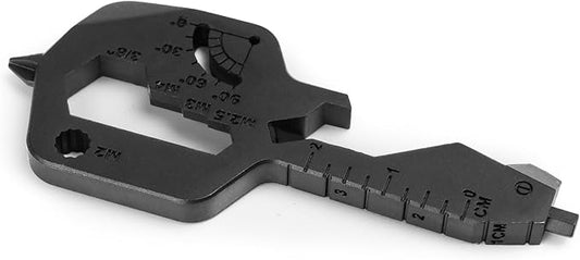 20 In 1 Multitool Pocket Tool, Gift for Boyfriend Him Husband Men, EDC Gadgets with Bottle Opener, Screwdriver, Hex Wrench - Unique Mini Utility Key Shaped Pocket Tool, Black, 1 Pack