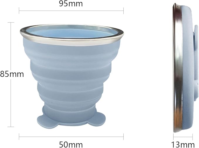 2 Collapsible Cup - Silicone Small Foldable Cup-Expandable Folding Drinking Cup -Reusable Portable Mugs Cup with Lids For Travel, Camping, Hiking, Survival, Holiday Vacation, Outdoor Sports