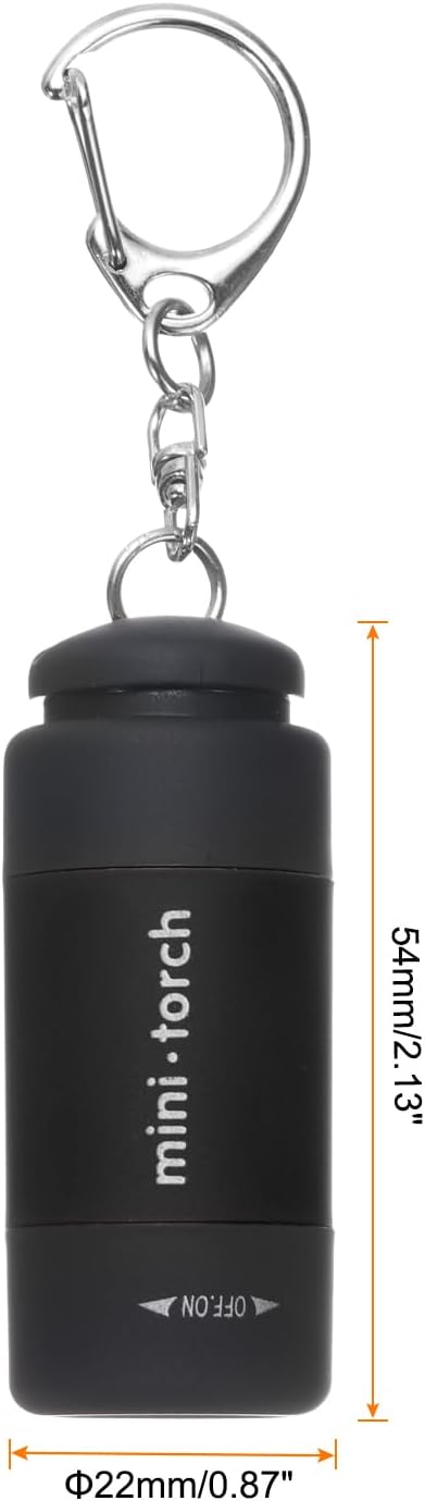 PATIKIL Mini Keychain Flashlight, Pocket LED Flashlight Portable Torch USB Rechargeable for Outdoor Camping Party, Black