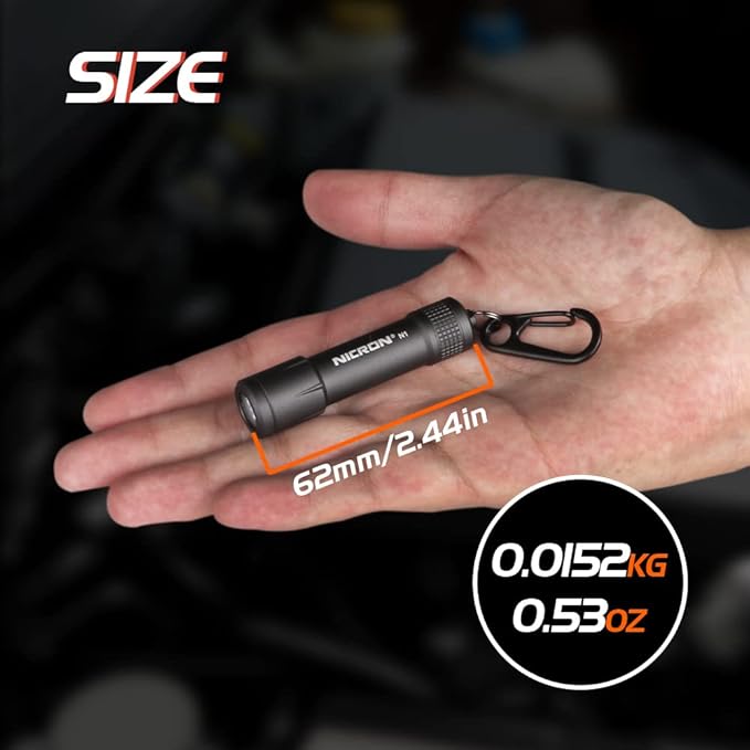 NICRON EDC Keychain Flashlight N1 Mini LED Light with AAA Battery, Portable Mini Light IPX7 Waterproof Build for Outdoor Camping etc.