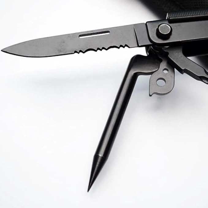 13 in 1 Portable Multifunction Tool Pliers Screwdrivers ire Stripper Folding Plier Pocket Cutter EDC Combination Tools for Outdoor Camping Fishing (Matte Black)