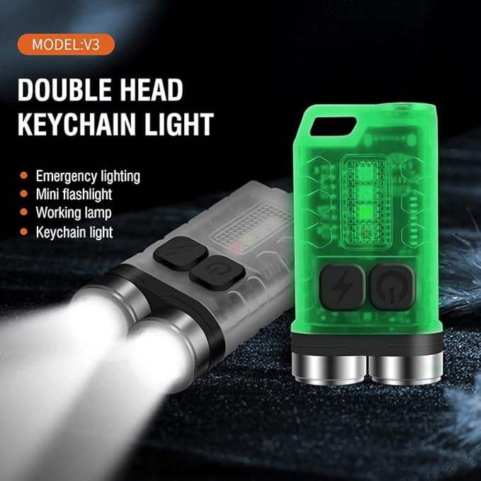 Mini Flashlight, 900 High Lumen Keychain EDC Flashlight, Super Bright Pocket USB Rechargeable Small Tactical Handheld LED Flash Light with Magnetic Waterproof for Camping, Hiking, Emergencies
