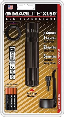 Maglite XL50 LED 3-Cell AAA Flashlight Tactical Pack, Black