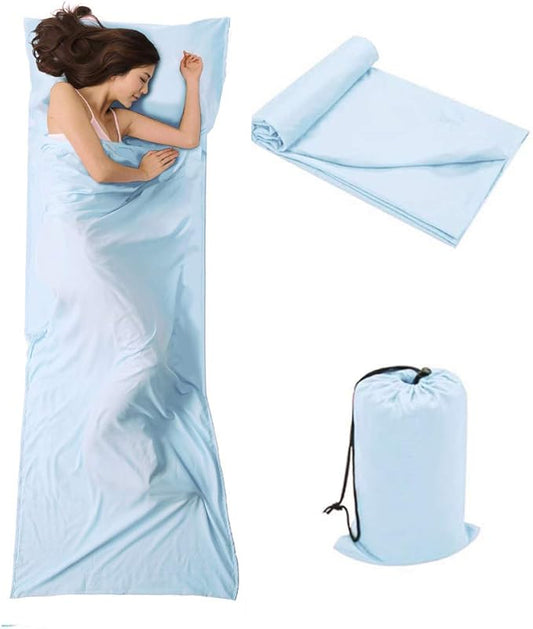Travel and Camping Sheet Sleeping Bag Liner - Lightweight Compact and Portable Adult Sleeping Bag - Ideal for Traveling,Hostels and Camping