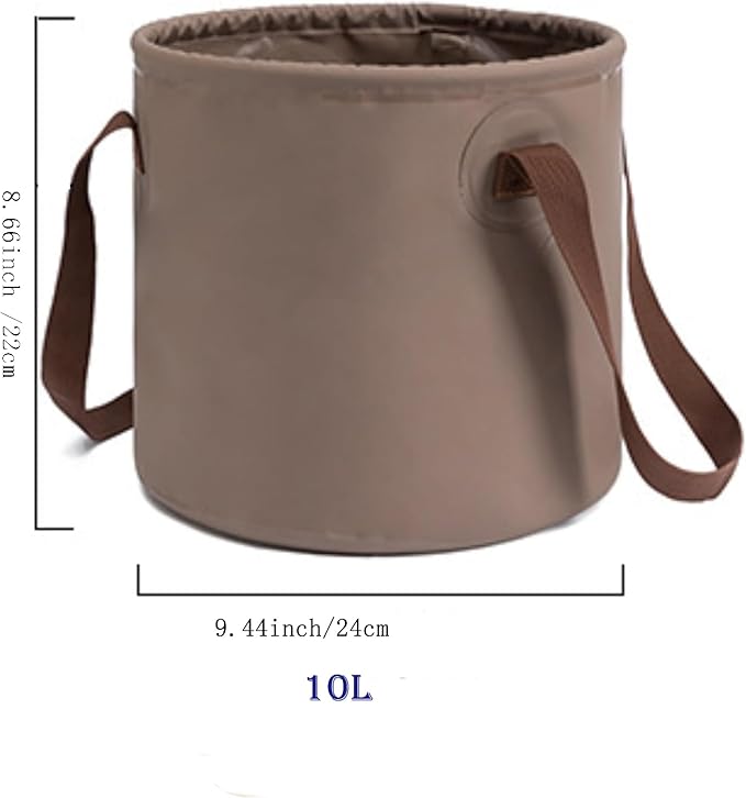 Multifunctional Portable Folding Bucket Collapsible Bucket with Handle Lightweight Folding Container Wash Basin for Camping Traveling Fishing Foot Soaking Gardening 2.6 Gallon (10L)