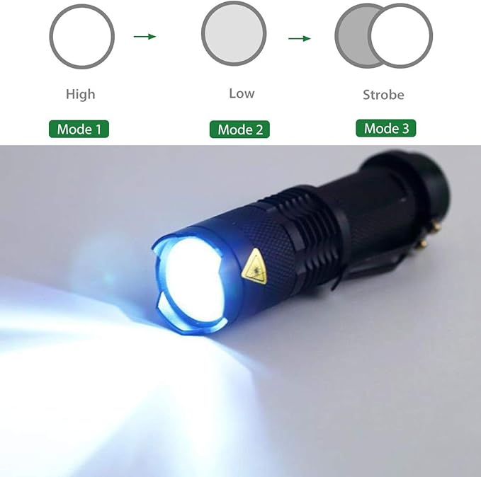 MODOAO Mini LED Flashlight Ultra-Bright Light 300 Lumens Handheld Flashlights Small for Kids Child Camping Cycling Hiking Emergency Torch Light 5pack Lightgreen