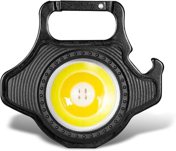 Keychain Flashlight for Camping - Mini Size - Rechargeable Keychain Light Pocket Mate for Keyring, 5 Modes, Multiple Functions (Black-3)