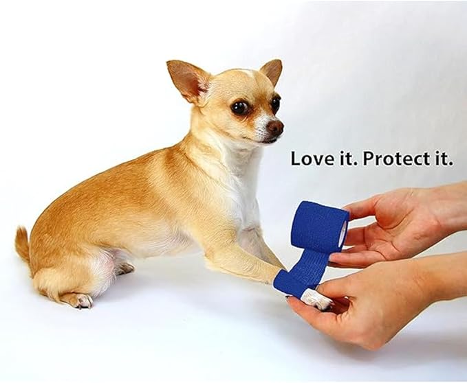 Self Adaptive Bandage Wraps 2" x 5 Yards 8 Rolls Flexible, Breathable, and Easy to Apply - Ideal for First Aid, Sports Injuries, and Medical Use - for Dog Cat Horse Animals (4 Color)