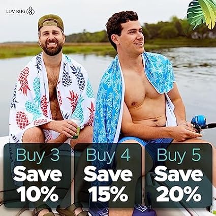 Luv Bug UPF Pool/Beach Towel, Sunscreen Towel, UV Protection, UPF 50+, Sand Free Absorbent & Quick Dry Swimming Towel for Beaches, Camping, & Travel (28.5" x 58.5", Bold Blooms)