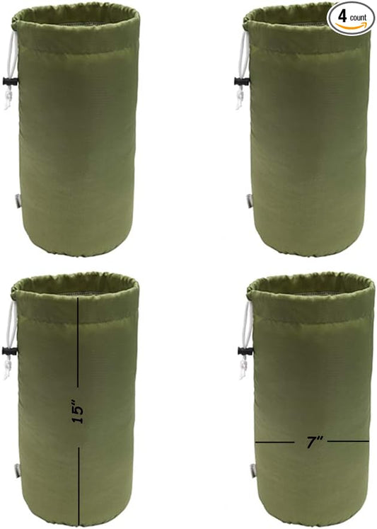 Durable Drawstring Water Resistant Dust Flap Stuff Sack Bag 4-Pack