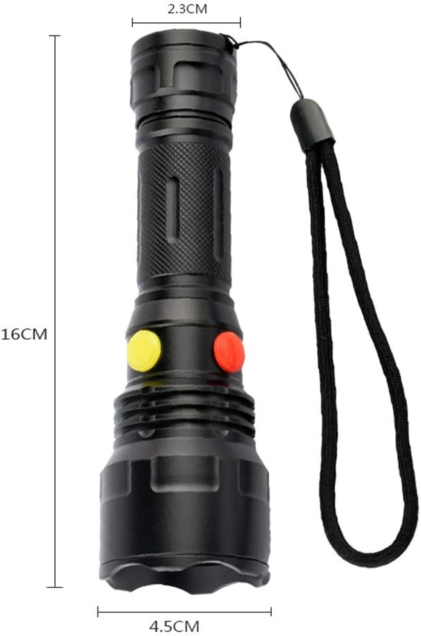 BESTSUN 4 Color in 1 Outdoor Flashlight with Red Green White Yellow Light, Multiple Color Flashlights Road Signal Torch for Night Vision, Camping, Hiking, Fishing