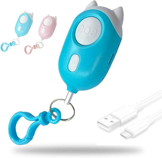 Personal Safety Alarm for Woman,Rechargeable Self Protection Alarm&Keychian 130dB with Double Emergency LED Flashlight for Woman,Men,Kids,Elderly(No Charging Cable)