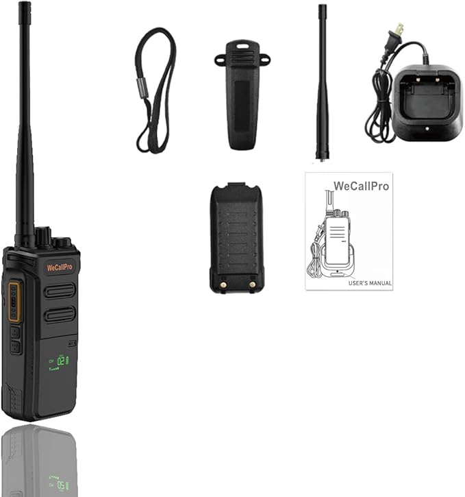 10W Long Range Walkie Talkies for Adults with Digital Display Remaining Battery GSMR Radio Handheld with Flashlight for Hiking Camping Rechargeable Two Way Radio WCP02 (Only One Pack)