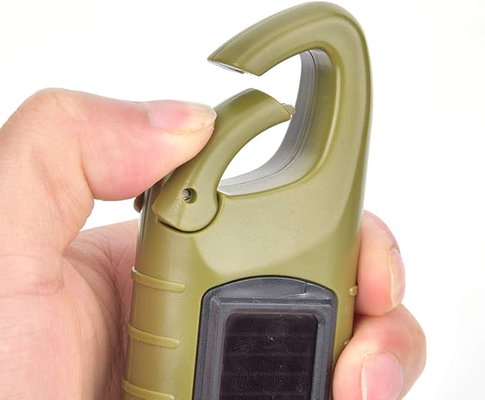 LED Emergency Flashlight, Solar Panel Portable LED High Brightness Light Emergency Hand Cranking Flashlight for Survival Gear for Emergency Hiking Camping(ArmyGreen)