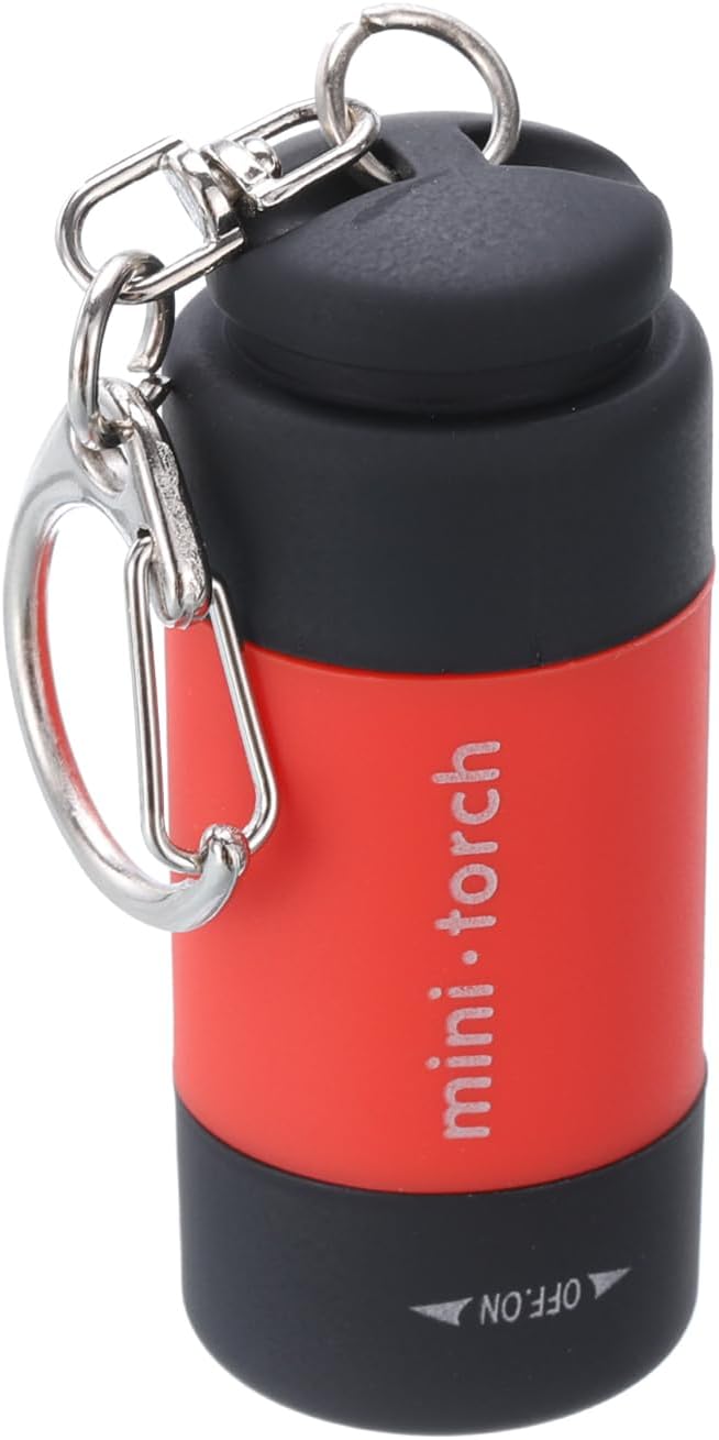 PATIKIL Mini Keychain Flashlight, Pocket LED Flashlight Portable Torch USB Rechargeable for Outdoor Camping Party, Red