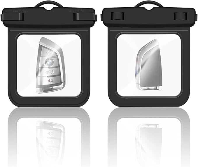 Waterproof Pouch Wallet, 2 Pack Floating Car Key FOB Case with Keychain, IPX8 Small Dry Bags Waterproof Bags for Swimming, Waterproof Pocket Holder for ID Badge Credit Card Money Coins License Water