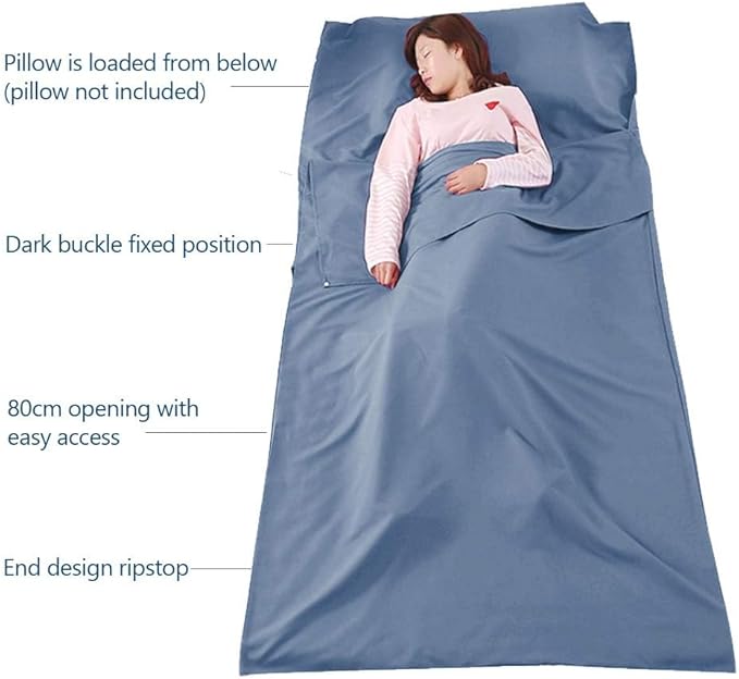 Sleeping Bag Liner Camping Travel Sheet Lightweight Hotel Sheet Compact Sleep Bag Camping Youth Hostels