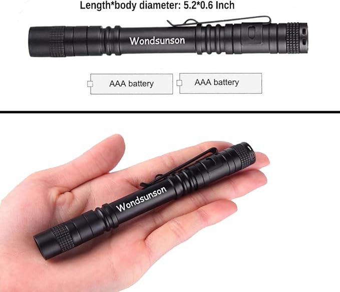 2 x Blue Light Penlight Pen Type Flashlight One Mode Blue Light LED Torch for Camping Hiking Fishing Hunting Animal Protecting Night Vision