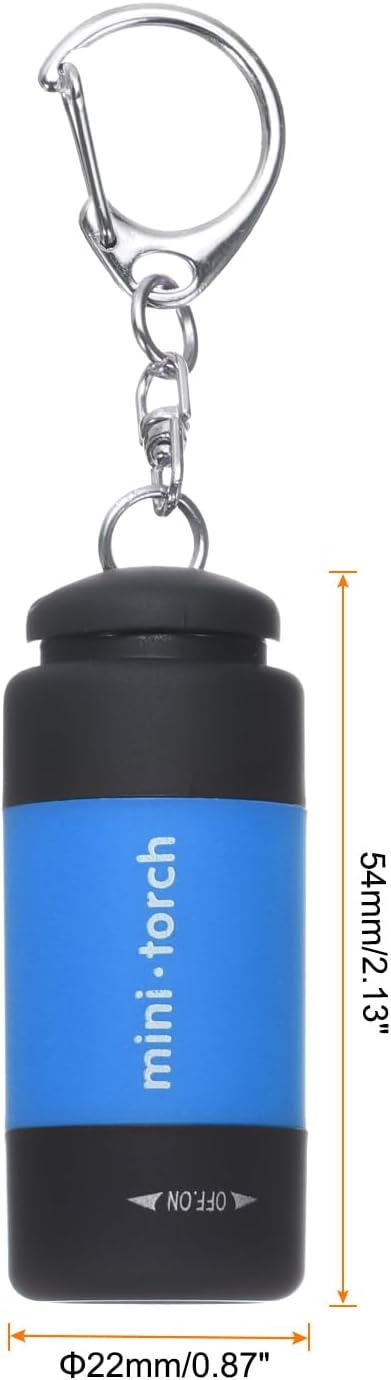 PATIKIL Mini Keychain Flashlight, Pocket LED Flashlight Portable Torch USB Rechargeable for Outdoor Camping Party, Light Blue