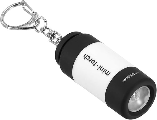PATIKIL 2.1" Mini Rechargeable LED Keychain Flashlight, EDC Portable Small Torch with USB Charging for Everyday Carry, White