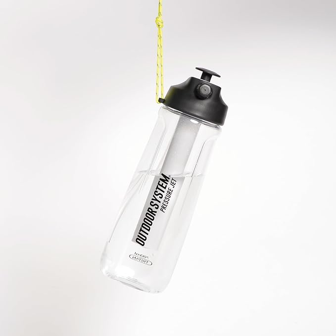Outdoor System Pressure Jet Spray Bottle 700 ML Black Versatile Bottle Sprayer: w/Jet, Shower or Mist Settings, Portable, Hand Body Wash, Heat or Tanning Face Mister, Beach, Gym, Camping, Boating