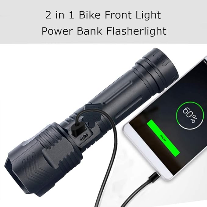 Flashlights Rechargeable High Lumens, 1200000 Lumens LED Tactical Flashlight, Powerful Super Bright Zoomable Handhed Flash Light Waterproof 5 Modes Best for Outdoor Camping