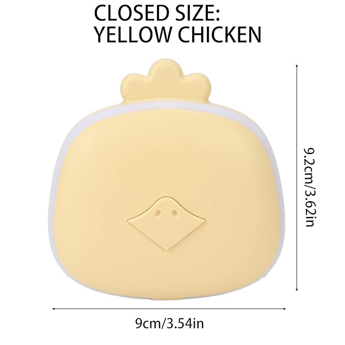 Hand Warmers Rechargeable, Electric Hand Warmer, Small Compact USB Handwarmer with Pocket Mirror Light Portable Hands Heater for Men and Women for Home Travel Use Camping Fishing(Yellow Chicken)