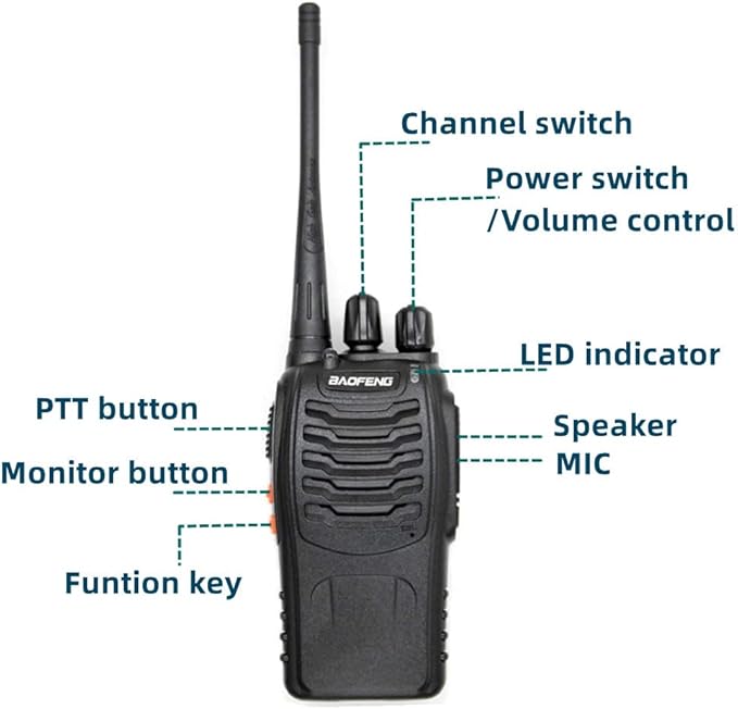 BAOFENG BF-888S Radio Handheld Two Way Radio UHF Portable Walkie Talkies for Adults, Hiking Biking Camping (2 Pack)