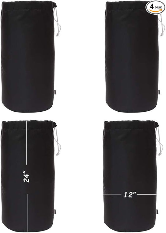 Durable Drawstring Water Resistant Dust Flap Stuff Sack Bag 4-Pack