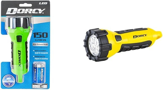 Dorcy 150 Lumen and 55 Lumen Floating Water Resistant LED Flashlights with Carabineer Clips Bundle (41-2513, 41-2510)