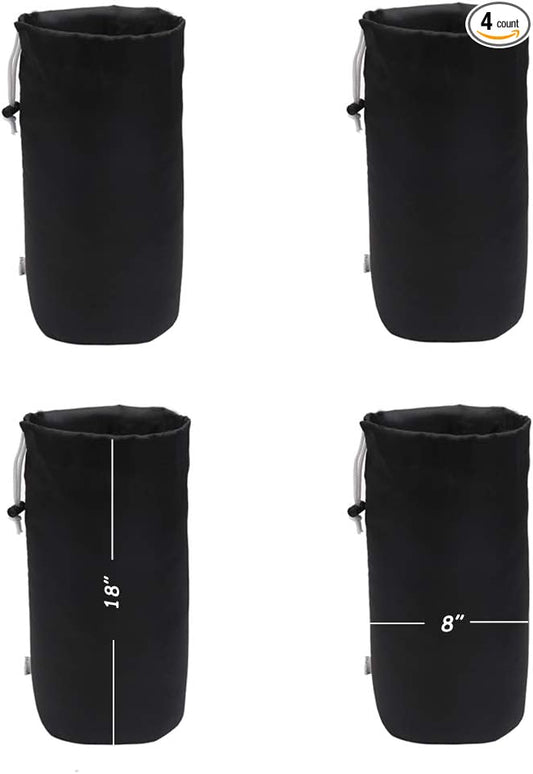 Durable Drawstring Water Resistant Dust Flap Stuff Sack Bag 4-Pack