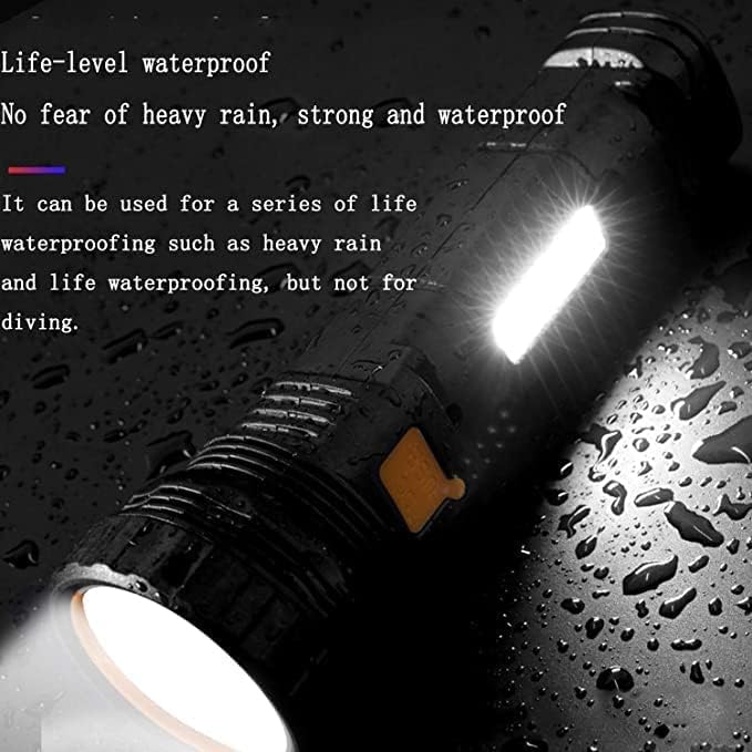 4pcs Solar/Rechargeable Multi Function 1000 Lumens LED Flashlight, with Emergency Strobe Light and 1200 Mah Battery, Emergency Power Supply and USB Charging Cable, Fast Charging