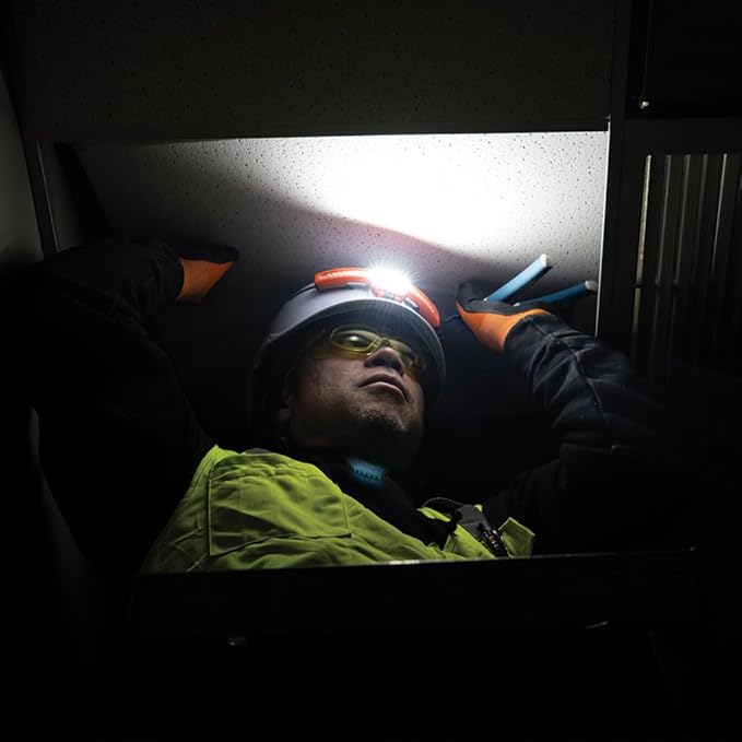 Klein Tools KHH56308 Rechargeable LED Wide-Beam Headlamp for Klein Tools Hard Hats, 770 Lumens, for Work, Battery and Mount Included