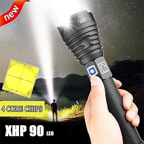 NAMINA 160000LM Most Powerful XHP90 LED Flashlight Brightest Zoom Torch P90 Type C USB (Updated Version)