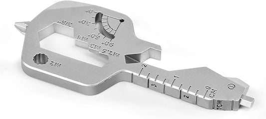 Key Shaped 20 In 1 Keychain Multitool - Pocket Utility Gadget, Bottle Opener Keychain, Wrench, Screw Drivers, Gift for Men and Women, Stainless Steel Keychain Utility Tool, Silver, 1 Pack