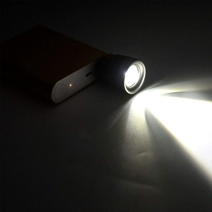 1Pcs USB Powerful LED Flashlight Portable Camping Light Mini Torch Zoomable 3 Modes