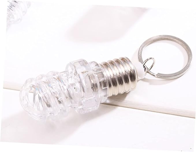 STOBOK 10pcs Spiral Light Bulbs Flashlight Keychain Mini Flashlight Keychain Light Lamp Keychain for Kids Adults Hiking Camping Party Favors Goody Bag Fillers Prizes