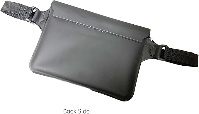 DRLOKPAK Waterproof Waist Bag Pouch Fanny Pack Bum Bag with Secret Holder Keeps Your Phone Kindle Wallet Watch & Valuables Dry - Perfect for Surf Canoe Swim Snorkel Dive Beach Pool(Black)