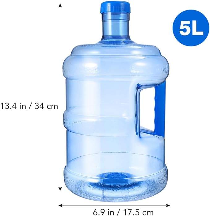Kisangel Kettle Water Bottle 5L Water Jug with Handle Cap Plastic Water Container for Handheld Fitness Home Travel