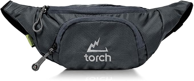 TORCH Belt Bag for Men - Fanny Pack Men Women with Compass Survival, Small Lightweight Hip Pack for Gym, Running, Hiking, Biking, Dog Walking - Vallejo (Grey)