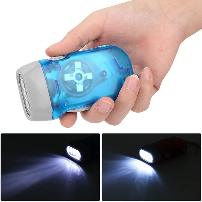 LED Torch Emergency Flashlight Lamp,Hand Crank Flashlight, Outdoor Mini Manual Hand Crank Torch for Camping Home Car Emergency Survival Gear Self Powered Charging Torch Dynamo, Flashlight Hand C