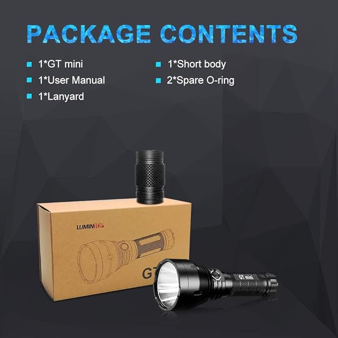 LUMINTOP GT Mini Long Rang Flashlight 17W 4.5A CREE XHL Max 1200 Lumen Beam Distance 750 Meter 135,000cd Outdoor Flashlight (Cold White)