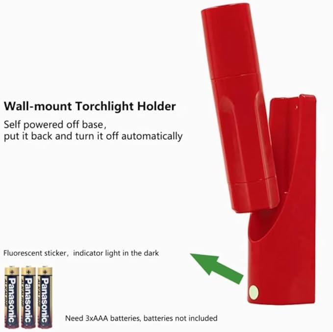 Flashlights, Wall-Mount LED Handheld Light with 6 Ultra Bright LED Flashlight,Ideal for Emergency Preparedness, Power Failure, Outdoor, Camping, Night Light, Hotel