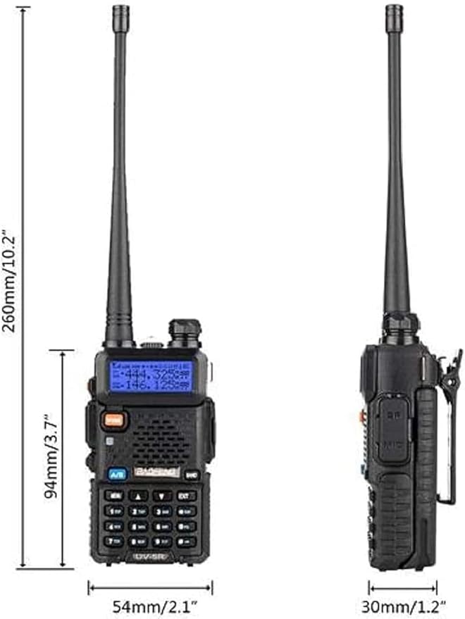 BAOFENG UV-5R Two Way Radio Handheld Ham Radio Dual Band Walkie Talkie(2PACK, Black)