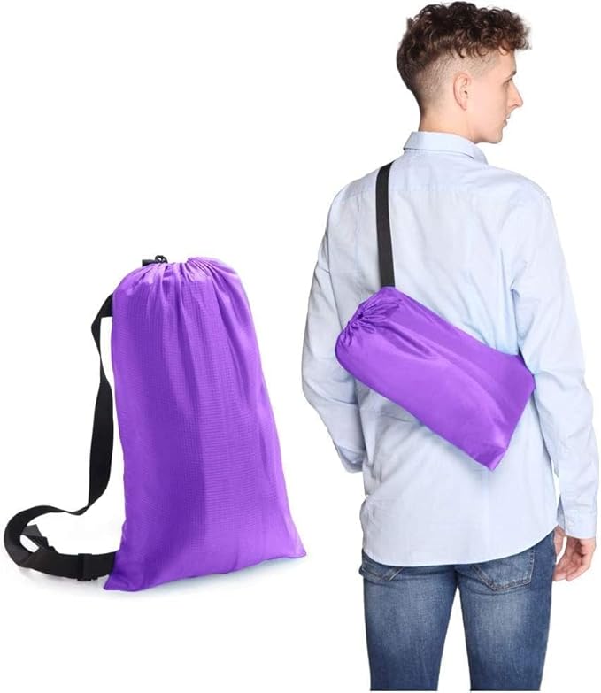 HaiChao Inflatable Lounger Sofa Air Chair Sofa Sleeping Bag Couch Air Sofa Bed for Lakes, Beaches, Garden, Camping (Purple)