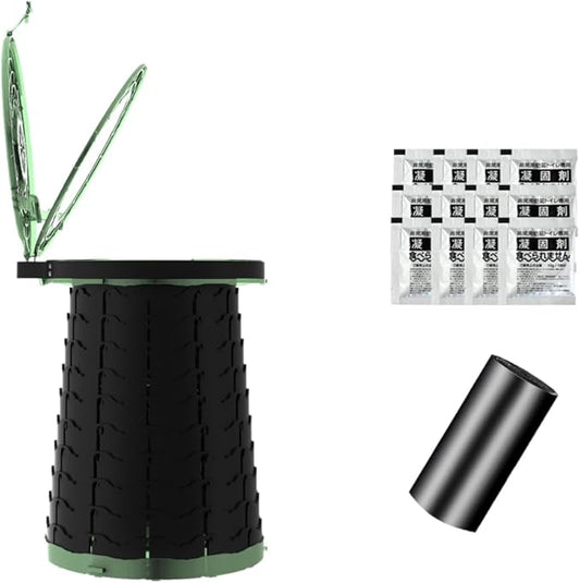 Extra Large Plus Size Big and Tall Portable Toilet, Ideal as Travel Potty for Car, Trucker or Boat or Porta Potty for Adults, Camp Toilet. Poo Gel and Bags Included.