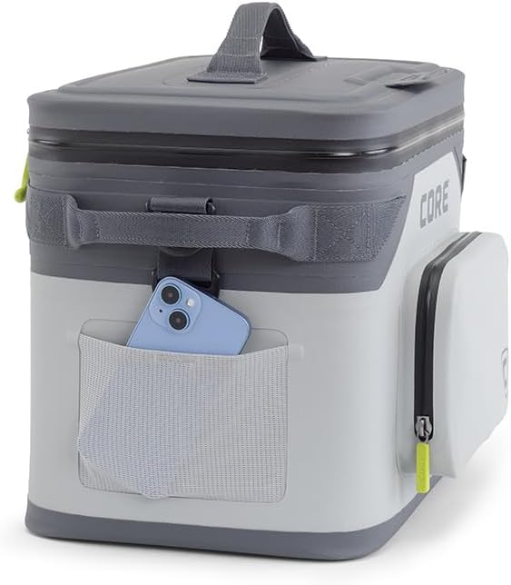 CORE Magnetic Leak Proof Soft Cooler with Waterproof Zipper | Insulated Bag Portable Ice Chest Box | Best Soft Cooler for Food & Beverages for Tailgating, Car Camping, Travel, and Family Beach Picnics