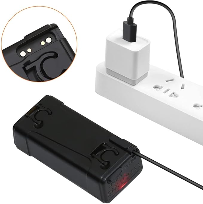Portable Camping Shower Battery, 7.4V 2200mAH Portable Rechargeable Battery, Waterproof Design, Camping Shower Battery with Charge Cable, Compatible with CS01 Camping Shower