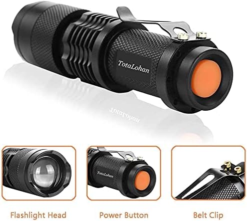 Red Light Flashlight,Single Mode Zoomable Red Flashlight Torch with Clip, Red LED Flashlight for Hunting,Astronomy Observation, Night Vision,Climbing,3-Pack